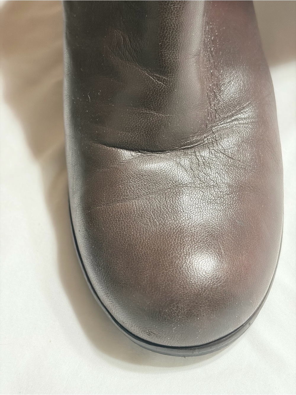 Stuart Weitzman Brown Leather Side Zippered Heeled 2 " Boots - Picture 4 of 15